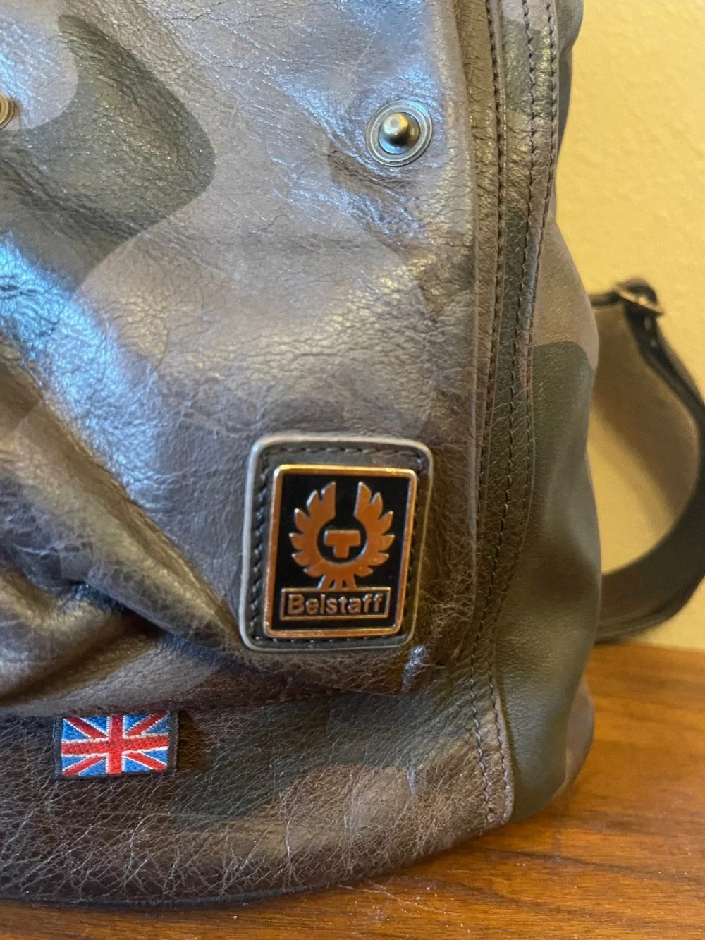 Belstaff Roadmaster Camouflage Leather Backpack New! Retail $428